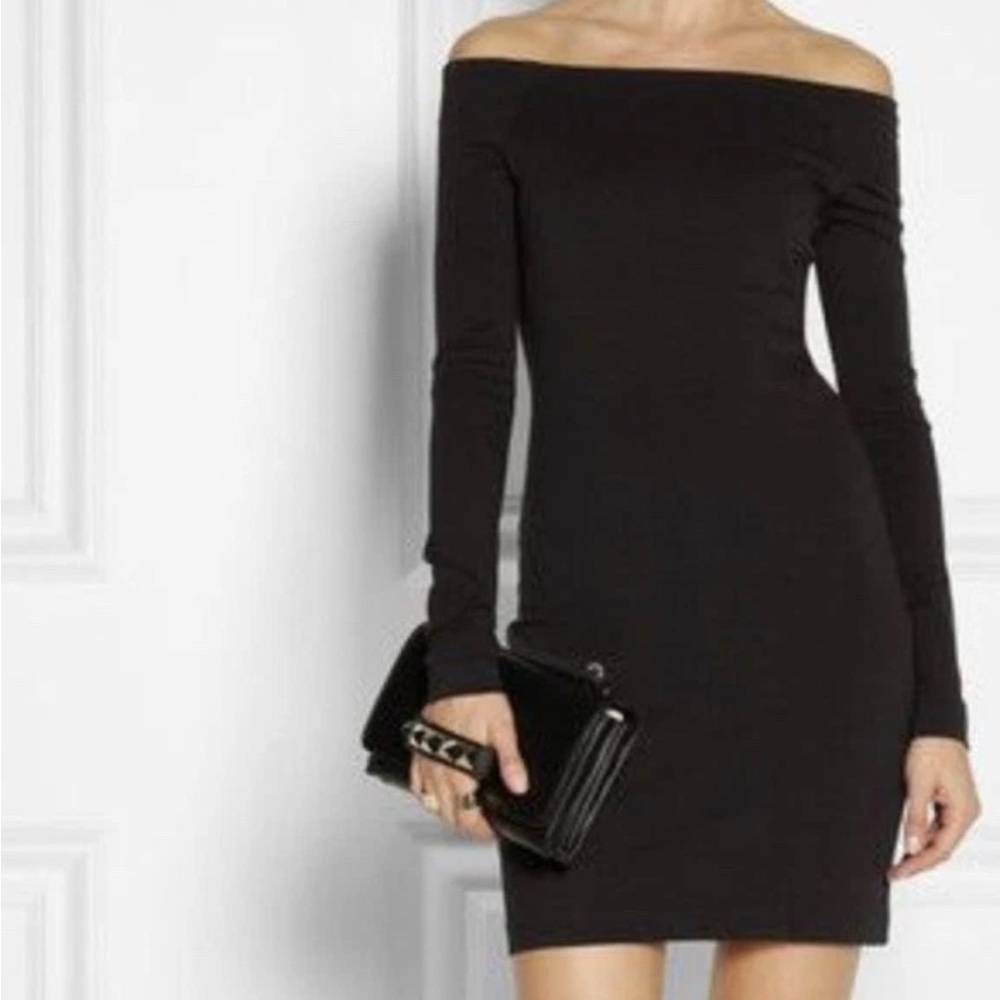 The Row Black Long Sleeve Dress